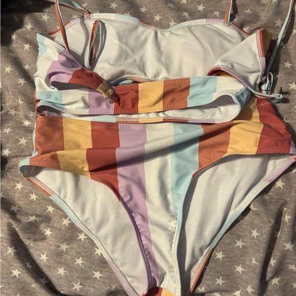 Colorful Striped Bikini Set - Picture 2 of 5